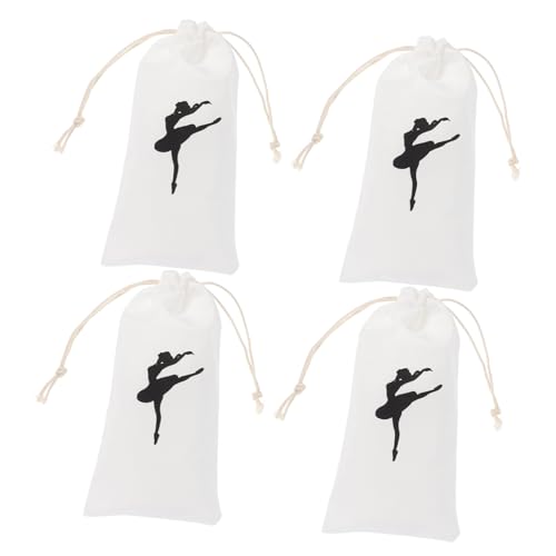 SUPVOX 4 Stück Teiliges Ballettschuhtasche aus Robustem Canvas mit Kordelzug Verschleißfest Leicht zu Reinigen Modisches Tänzermotiv für Damen und Mädchen zum Aufbewahren von von Supvox