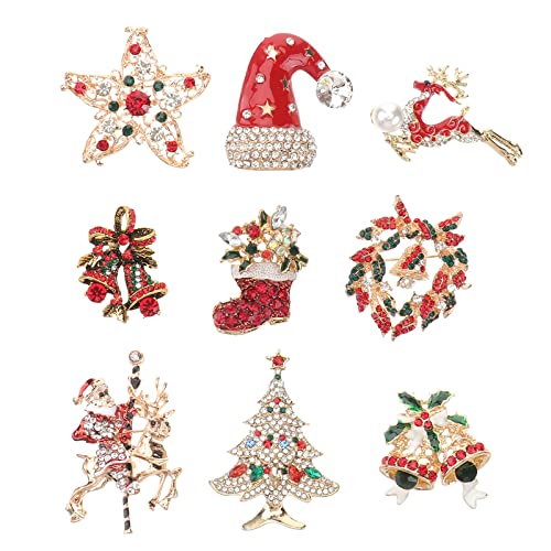 SUPVOX 9er Set Kristall Weihnachtsanhänger Schmuck Kollektion Festliche Accessoires Geschenkidee Damen Teenager von Supvox