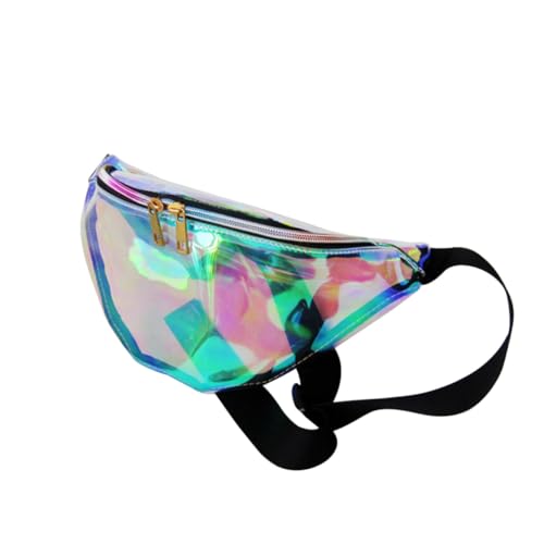 SUPVOX Damen Bauchtasche mit Reißverschluss Verstellbar Transparente Hüfttasche aus PU Leichter Schlüssel und Handyhalter für Joggen Radfahren Strand Reisen und Outdoor Sport von Supvox