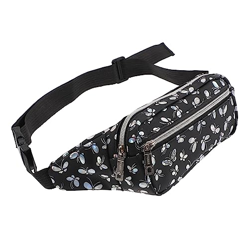 SUPVOX Damen PU Bauchtasche Verstellbarer Gürtel Sportliche Hüfttasche für Reisen Wandern Fahrradfahren Alltag Schwarz Modische Leichte Tasche mit Reißverschluss von Supvox