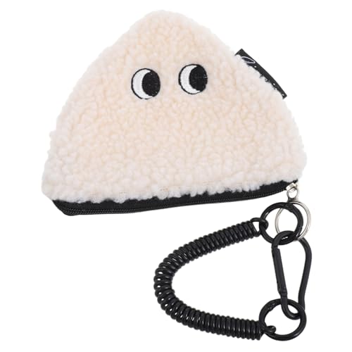 SUPVOX Geldbörse für Onigiri-Puppe Plüsch-Rucksack-Geldbörse Plush -Geldbörse Mini -Beutelschlüsselkette Schlüsselanhänger Geldbörse Mini-Rucksack-Geldbörse süße Geldbörse für Damen Weiß von Supvox