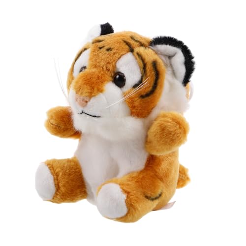 SUPVOX Kleines Plüschtier Tiger Geldbörse mit Anhänger Weiches Kuscheltier Schlüsselanhänger Kompakte Münztasche und Rucksackanhänger Tragbares Zoo Tier für Partyaccessoire von Supvox