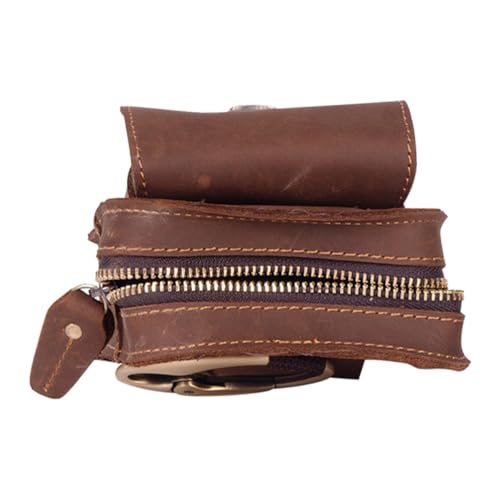 SUPVOX Multifunktionale Herren Echtleder Handytasche Gürteltasche Retro Stil Outdoor Sports Waist Pouch Kleine Umhängetasche für Smartphone Tragen bei Arbeit und von Supvox