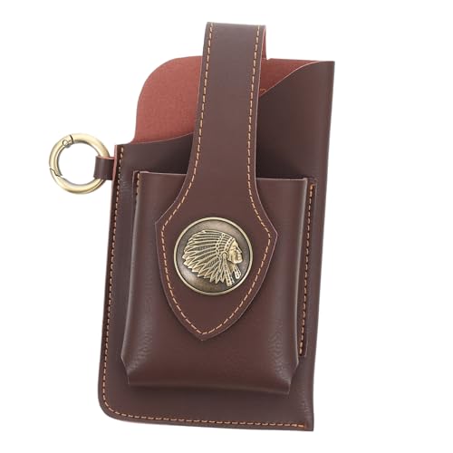 SUPVOX Multifunktionale Pu ledergürteltasche Herren Kleine Bauchtasche mit Kartenfach und Telefonhalterung Langlebig Verschleißfest für Outdoor Sport und Alltag Praktische Aufbewahrung von Supvox