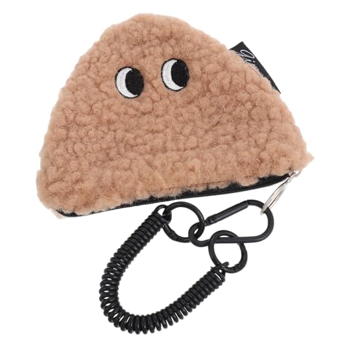SUPVOX Niedlicher Onigiri Geldbeutel für Frauen Weicher Plüsch Mini Münzbeutel mit Reißverschluss Fuzzy Cartoon Schlüsselanhänger Tasche Aufbewahrungslösung für Kleingeld und Kleine von Supvox