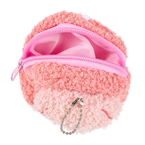 SUPVOX Plüsch Geldbörse für Frauen Süße Cartoon Münztasche mit Reißverschluss Handliche Kosmetiktasche für Schule Reisen und Einkaufen Vielseitig Einsetzbar als Schlüsselanhänger oder von Supvox