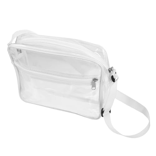 SUPVOX Transparente Leichte Crossbody Kosmetiktasche aus Kleine Portable Handtasche für Damen Wasserabweisend für Reisen Camping und Flugzeug Weiß Transparent von Supvox