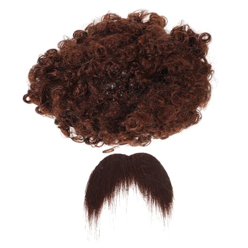 Supvox 1 Satz Afro-Perücke Bausatz braune perücke Requisiten Party Gefälligkeiten Neuheitskostüm Maskerade-Kostüm- Partyzubehör Chemiefasergarn aus Polypropylen Brown von Supvox