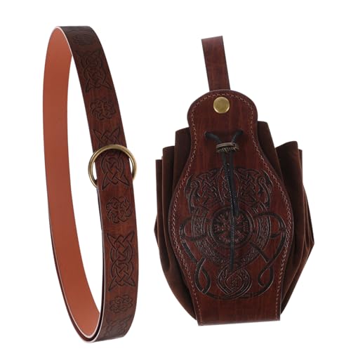 Supvox 1 Satz Gürteltasche Beutel Riementasche Kostüm Herren ledergürtel Lederriemen mittelalterliche Hüfttasche Gürtel Zubehör Schwerthaltergürtel Gürtel Werkzeugtasche von Supvox