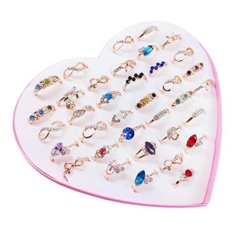 Supvox 1 Schachtel Teiliges Bunter Damenringe mit Funkelnden Wassersteinen Modische Kostüm accessoires Verstellbare Schmuckringe für Frauen für Party Alltag und Besondere Anlässe von Supvox