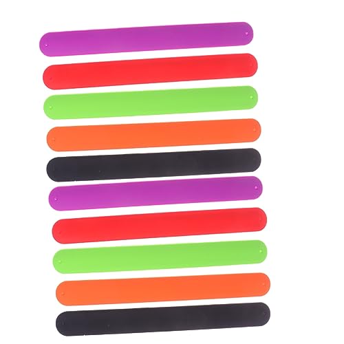 Supvox 10 Stück Silikon Armband Bunten Farben Flexibles Schnapparmband für Patted Handgelenk Band für Jungen und Partys und Supvox 10 Stück Silikon Armband Bunten Farben Flexibles Schnapparmband für Patted Handgelenk Band für Jungen und Partys und von Supvox