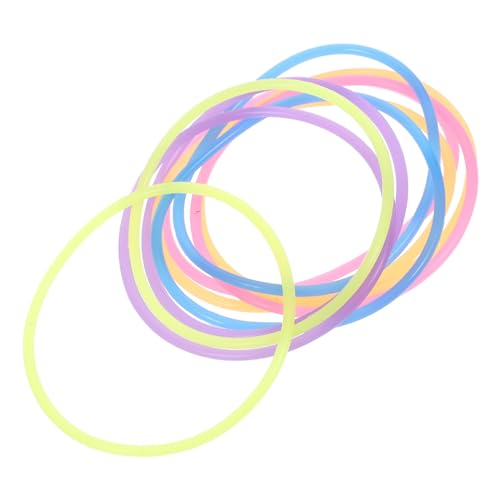 Supvox 10 Stück Teiliges Leuchtende Silikonarmbänder Dehnbar für Partys Festivals und Besondere Anlässe Nachtleuchtende Farben Orange Himmelblau Rosa Gelb von Supvox