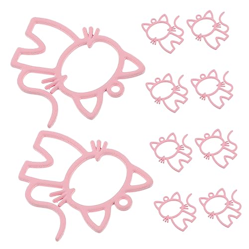 Supvox 10 Stück Teiliges Niedliche Katzen Charms Anhänger aus Langlebiger Handgefertigte DIY Armband Anhänger Stabile Cartoon Schmuckdekor Rosa für Ohrringe und Bastelbedarf von Supvox