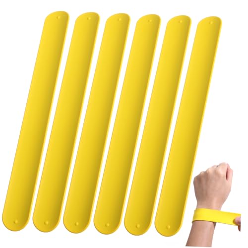 Supvox 10 Stück Teiliges Silikon Slap Armbänder für Jungen Mädchen Elastisch Flexibel Abriebfest Partygeschenke Gelb von Supvox