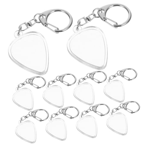 Supvox 10 Stück Teiliges Transparentes Gitarrenplektrum-aufbewahrungsset mit Schlüsselanhänger Tragbare Acrylbox für Akustik Sicheres Leicht Zugängliches Plectrum-Organizer-zubehör von Supvox