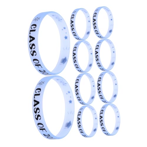Supvox 10 Stück Wiederverwendbare Silikon Armbänder Class Of Nachtleuchtende Handgelenksbänder für Abschlussfeiern Praktische Erinnerungs Armbänder für Events und Feiern von Supvox