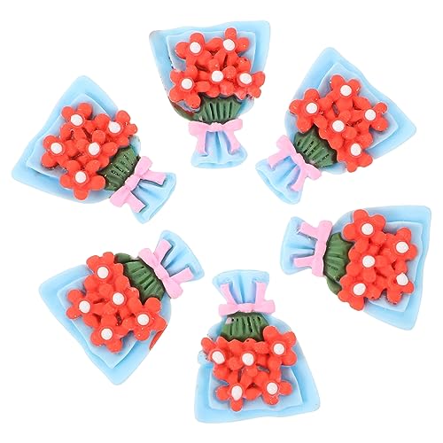 Supvox 10 Stück Winzige Blumen Herstellung Blumen- Handytasche Handyhüllenanhänger Selber Machen Blume Diy Charme Haarspange Selber Machen Blumenzauber Reiz Sky-blue Harz von Supvox