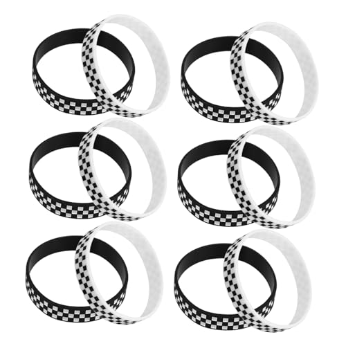 Supvox 12stücke Kompaktes Armband Kariertes Fan-zubehör Sportarmband Für Veranstaltungen Kleine Silikonarmbänder Mit Sportmotiv von Supvox