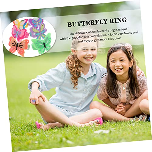 Supvox 12 Stück Teiliges Bunte Schmetterlingsringe für Mädchen Kinderfreundlicher Schmuck Leichter Sicherer Fingerschmuck als Partygeschenk und Mitgebsel für Kindergeburtstag und von Supvox
