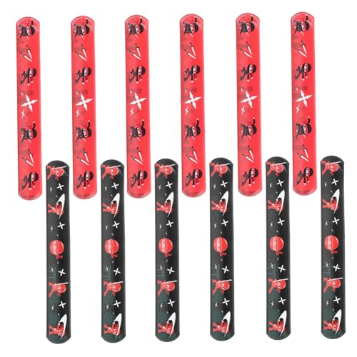 Supvox 12 Stück Teiliges Ninja Slap Armband Kindergeburtstag Party Deko Slap Bands mit Kreativem Design Einfach Anzulegen Vielseitig Einsetzbar Glatte Textur Mitgebsel für Jungen Mädchen von Supvox