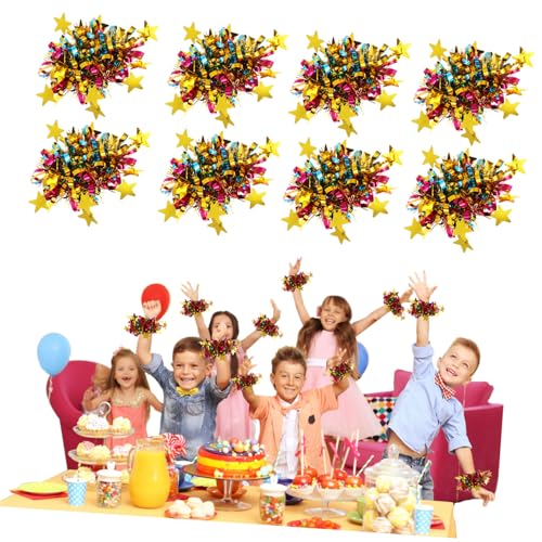 Supvox 14 Stück Bunte Cheer Pom Poms mit Fünfzackigen Sternen Langlebige Weiche Handgelenk tanz accessoires für Cheerleader Vielseitig Tragbar für Sport und Performance von Supvox