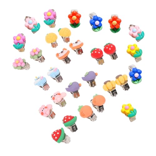 Supvox 15 Paare Clip Ohrringe Blumen und Früchte Designs Leicht und Schmerzfrei Ohrschmuck für Mädchen Party und Alltag Zubehör von Supvox