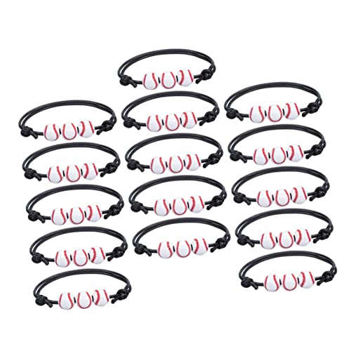 Supvox 15 Stück Teiliges Baseballarmband Jungen und Mädchen Handgeflochtene Sport wristchains Modische Baseball schmuckstücke Leicht und Angenehm zu Tragen für Alltag und Party von Supvox