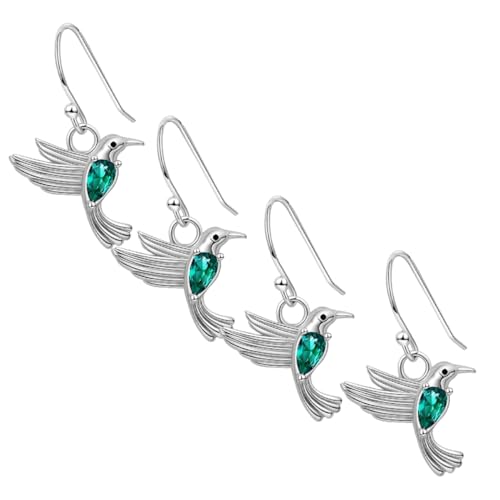 Supvox 2 Paar Fliegende Ohrringe Stilvolle Ohrringe mit Funkelnden Grünen Zirkonsteinen für Mütter und Töchter für Täglichen Gebrauch von Supvox