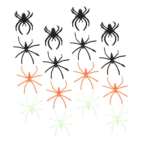 Supvox 2 Sätze Halloween Spider Ringe Teiliges Set Für Gruselige Deko Nachtleuchtende Spinnen Ringe Für Party Dekoration Sichere Kunststoffmaterialien Für 100 Stück * 2 von Supvox