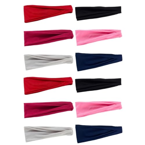 Supvox 2 Sätze Schweißband Haarband Fitnessband Gesichtstape Makeup-band Sportliches Kopfband Spa-stirnband Stirnbänder Bands Haarzubehör Elastischer Haarreifen Polyester 6 Stück * 2 von Supvox