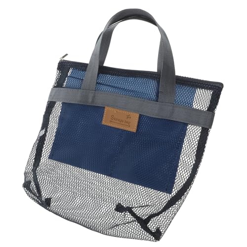 Supvox 2 Stck. Große Mesh Strandtasche mit Reißverschluss Leichte Bade und Aufbewahrungstasche für Frauen Praktische Handtasche für Schwimmbad Urlaub und Outdoor Geräumig und Robust von Supvox