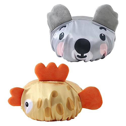 Supvox 2stücke Junge Mädchen Duschhaube Cartoon Badekappe Für Mädchen Tragbare Dusche Hut Haarabdeckung Bad Hut Haar Schutz Kopfbedeckung Für Dusche von Supvox
