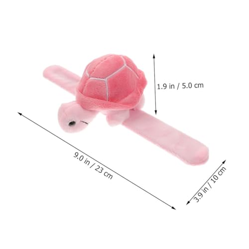 Supvox 2 Stück Kuscheliges Schildkröten Slap Armband Plüsch Wristband Weiches Party Zubehör Erwachsene Rosa von Supvox