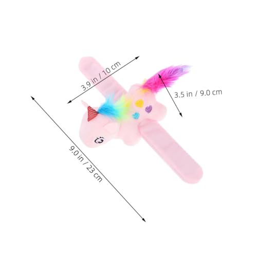 Supvox 2 Stück Plüsch Einhorn Slap Armband Teiliges Kuscheliges Schnapparmband aus Langlebigem PP Baumwolle Material Weiches Party Schmuck für Kindergeburtstag und Dekorative von Supvox