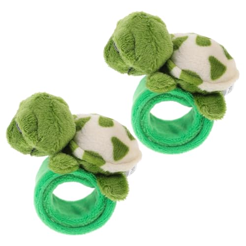 Supvox 2 Stück Plüsch Schildkröten Schnapparmband Weiches Party-armband mit Niedlichem Kuscheltier-motiv Sicherer Stofftier-slap Wristband für Kindergeburtstag und DIY Spaß von Supvox