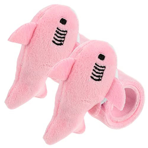 Supvox 2 Stück Plüsch Schlagarmbänder Armbänder Kuscheltier Shark Slap Bands Weiche Oberfläche Hautfreundlich Leicht Halloween Zoo Party Geburtstag von Supvox