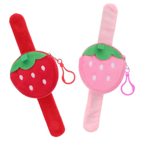 Supvox 2 Stück Plüsch Schnapparmband mit Erdbeer Weiches Party Armband Langlebig Leicht Komfortabel Geeignet für Jungen und Mädchen Mitgebsel für Geburtstagsfeiern und Alltag von Supvox