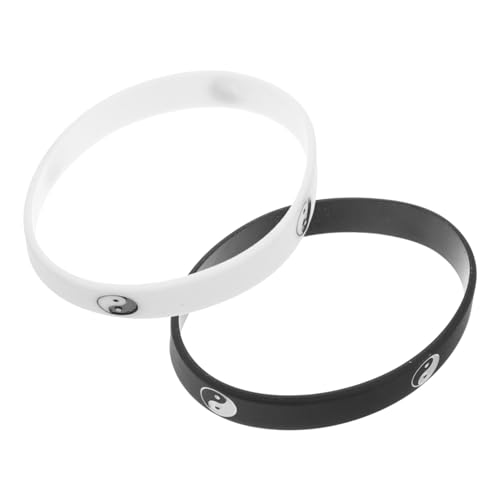 Supvox 2 Stück Tai Chi Silikonarmbänder Verstellbare Freundschaftsarmbänder für Männer und Frauen Rutschfeste Sportarmbänder für Alltag Fitness und Street Dance Partner Design von Supvox