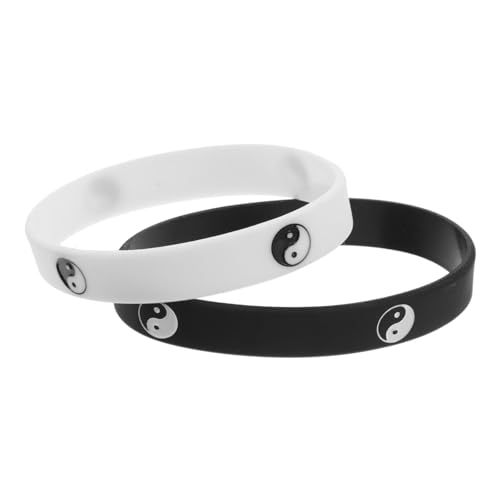 Supvox 2 Stück Taichi Silikon Armbänder Sportliches Freundschaftsarmband Stil Unisex Verstellbar Rutschfest Street Dance Hiphop Design Für Damen und Herren von Supvox