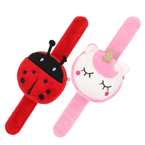 Supvox 2 Stück Teiliges Armband mit Niedlicher Tier geldbörse Plüsch snap armband Angenehm Praktisch für Münzen als Geschenk für Mädchen Party Geburtstagsfeier Leicht und Tragbar von Supvox