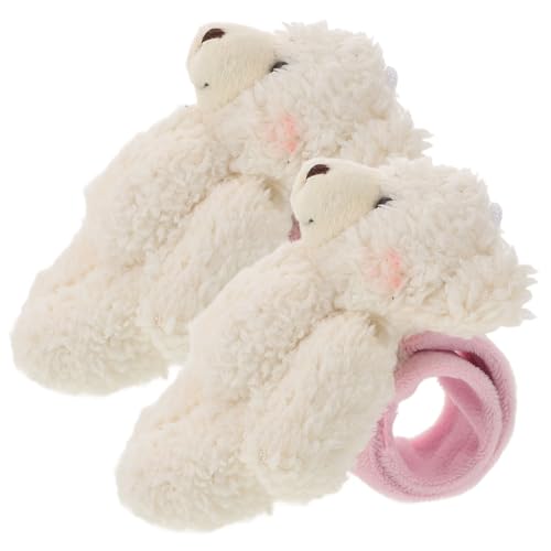 Supvox 2 Stück Teiliges Plüsch Schnapparmband Niedliches Cartoon Tier Armband mit Weißem Bärenmotiv Weiches und Erwachsenen Handgelenkband Einfaches Anlegen als Party Mitgebsel von Supvox