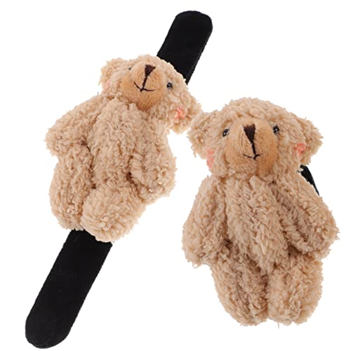 Supvox 2 Stück Teiliges Plüsch Schnapparmband mit Niedlichem Bär Design Weiches Cartoon Slap Bracelet für Erwachsene Hautfreundliches Stoffarmband Langlebig und Spielerisch als Party von Supvox