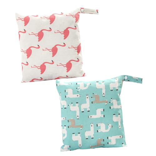 Supvox 2 Stück Wickeltasche Tragbar Windeln Windeltasche Taschen Trockene Tasche Nass Wiederverwendbar Aufbewahrungstasche Leinen- Blau von Supvox