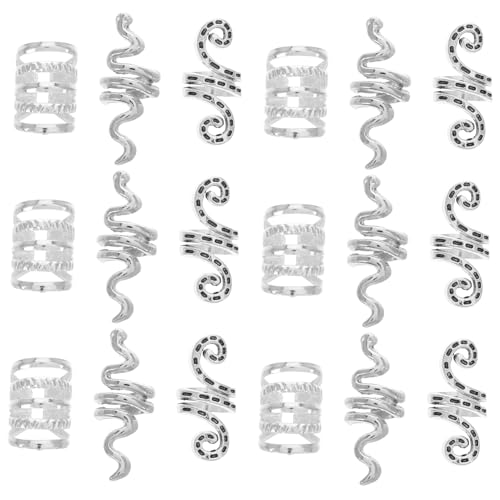 Supvox 20 Stück Teiliges Vintage Metall Haarschmuck für Zöpfe Dreadlock Spiralen Ringe Haar accessoires DIY Haarschmuck für Braids Herren Damen Mädchen Vielseitig für Partys und von Supvox
