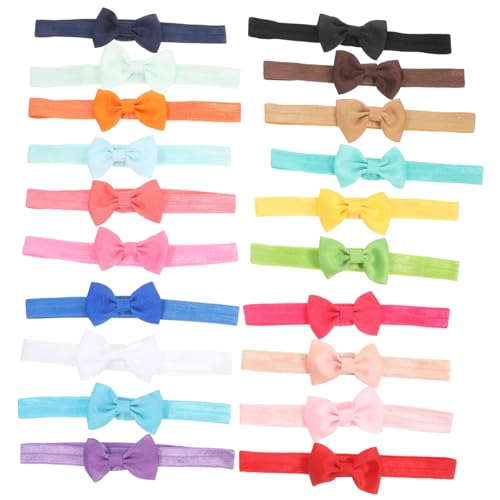 Supvox 20stücke Stirnband Mit Schleife Kopfbedeckung Für Haarschmuck Stirnband Set Aus Stirnbändern Einfarbig Leicht Auszuziehen Angenehm Und Atmungsaktiv Für Babypartys von Supvox