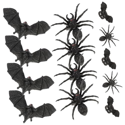 Supvox 24 Stück Teiliges Halloween Schmuckset mit Schwarzen Spinnen und Fledermausringen Gothic Ringe Gruselige Partydeko für Kostümpartys für Halloween Events von Supvox