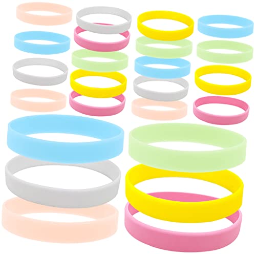 Supvox 24 Stück Teiliges Leuchtende Silikon Armbänder Bunte Glow Wristbands Hautfreundlich Leicht Geeignet für Mädchen Frauen und Männer für Partys Geburtstage Nachtveranstaltungen von Supvox