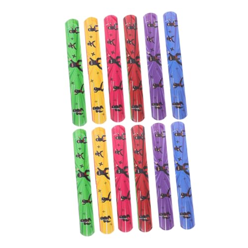 Supvox 24 Stück Teiliges Ninja Schnapparmband für Bunte PVC Slap Armbänder mit Halloween motiven als Party Mitgebsel Klassenpreise und Trick treat Spielsachen Drinnen und Draußen von Supvox