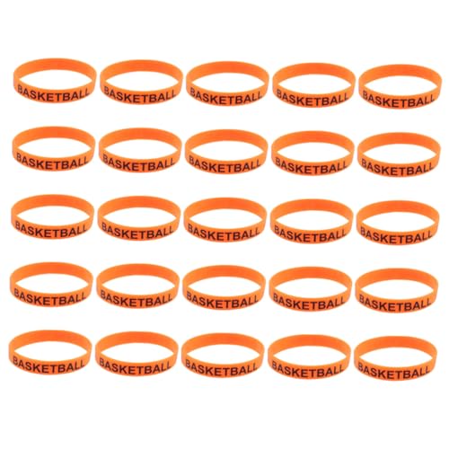 Supvox 25 Stück Teiliges Basketball silikonarmband Einfarbig Bedruckte Langlebige Party armbänder Bequemes Verstellbares Unisex wristband Geeignet für Themenpartys Karneval Geburtstage von Supvox
