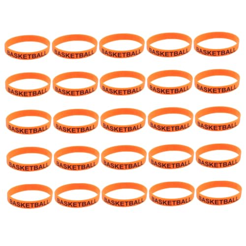 Supvox 25 Stück Teiliges Basketball silikonarmband Einfarbige Bedruckte Sport wristbands Langlebig und Auffällig Unisex für Party Karneval und Geburtstagsfeiern von Supvox